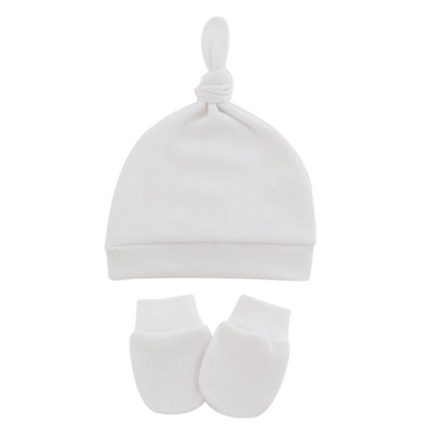 Newborn Baby OrganicCotton Beanies Cap and Scratch Mitten Sets Caps