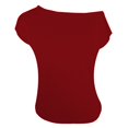 thumbnail image 4 of Cqxid525 Women's Fashion T-Shirt Womens Off One Shoulder Sweater Tops Summer Short Sleeve Casual Loose Knit Trendy Going Out Tops Womens Tops Dressy, 4 of 5