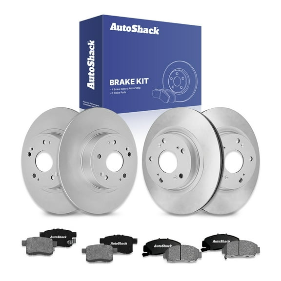 AutoShack Front & Rear Brake Rotors & Ceramic Pads for Acura, TSX 2011-2014, FWD L4 2.4L V6 3.5L - Coated - ArmorStop