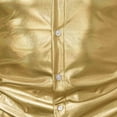 thumbnail image 6 of hlysgo Mens Metallic Shirts Shiny Button up Short Sleeve Sparkly Tops Trendy 70s Disco Party Collared Shirt Club Clothes for Men Gold XXL, 6 of 8