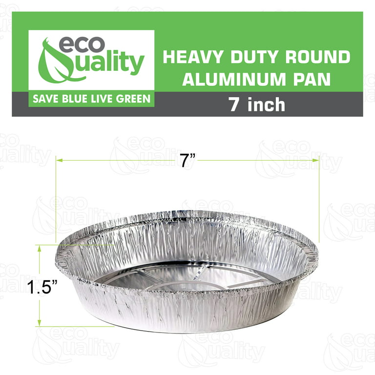 7 Round Aluminum Foil Take-Out Pans, Disposable Food Tin