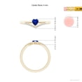 thumbnail image 4 of Angara Natural 0.3 Ct. Blue Sapphire with Diamond Heart Ring in 14K Yellow Gold for Women (Ring Size: 6), 4 of 9