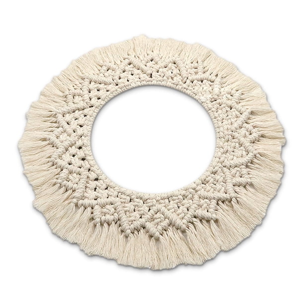 Tapiz colgante colgante de pared con cuerda, artesanía para el hogar, bohemio bohemio, decoración nórdica para el hogar, dormitorios, dormitorios, apartamentos Z150A AweSitey HA009158-01