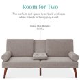 thumbnail image 5 of Best Choice Products Fabric Upholstered Convertible Futon w/ Rounded Armrests, Wooden Legs, 2 Cupholders - Gray, 5 of 8