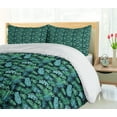 thumbnail image 5 of Ambesonne Tropical Duvet Cover Sets, Hawaiian Island Leaves, 2-King, Seafoam Dark Teal, 5 of 7