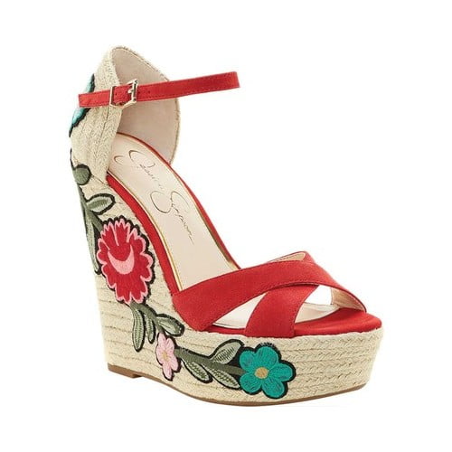 jessica simpson red wedges