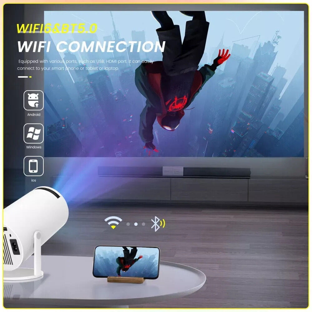 4K Mini Projector HY300 720P WiFi6 Bluetooth BT5.0 Cinema Portable Home Theaters