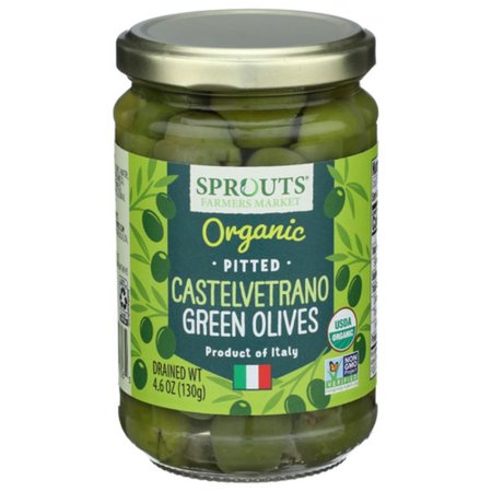 SPT Organic Castelvetrano Pitted Green Olives 4.6 oz