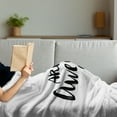 thumbnail image 3 of Saying Soft Flannel Fleece Throw Blanket, Ink Lettering You Are Modern Brush Calligraphy and a Crown on Top, Cozy Plush for Indoor and Outdoor Use, 70" x 90", Black White Yellow, by Ambesonne, 3 of 5