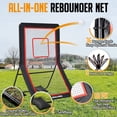thumbnail image 6 of Zealfeel 4 x 6 ft Lacrosse Rebounder: 5-Angle Adjustable Bounce Back Net with Target Strip. Portable Training Set for Lax & Soccer. Includes Carry Bag, 6 of 9