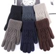 thumbnail image 4 of Guantes de pantalla táctil para hombre, guantes de invierno cálidos, acolchados y engrosados, guantes de punto jacquard, 4 of 5