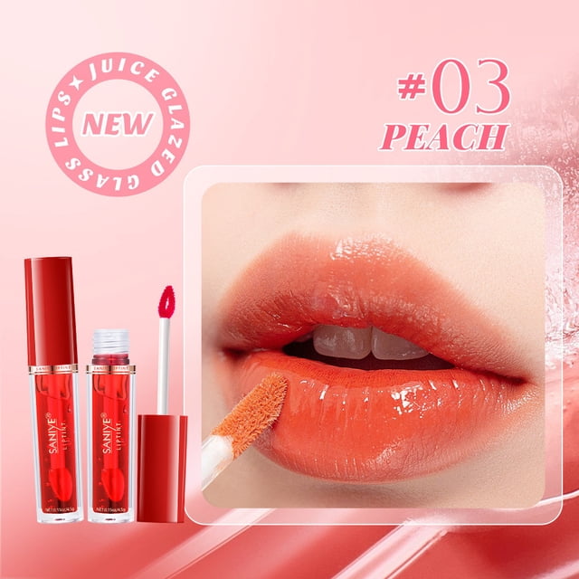 Fiudx Acetato Labial, Brillo Labial de Cristal y Textura Gelatinosa, Tinte Labial y Cabezal de Pincel Suave, Bálsamo Hidratante, Maquillaje Diario, Regalo Perfecto, 4,5 Ml