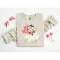 thumbnail image 2 of Retro Pink Santa Sweatshirt | Vintage Christmas Face Graphic Pullover, 2 of 5