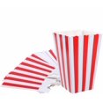 thumbnail image 4 of Boîtes à Popcorn en Papier Support de Sacs à Popcorn Blanc Rouge Rayé Lot de 60, 4 of 6