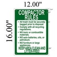 thumbnail image 2 of COMPACTOR RULES SIGN ( Aluminium 12X16 -RUST FREE ), 2 of 2