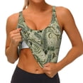 thumbnail image 3 of Balery Tropical Plants Green Pattern Racerback Sports Bras for Women - Padded Seamless High Impact Support for Yoga Gym Workout Fitness-Medium, 3 of 8