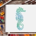 thumbnail image 4 of Sea Animal Stencil 8.2"x11.7"/21x29.7cm Sea Horse Painting Template Reusable Plastic Stencil with Hippocampus Pattern for Painting on Wood Wall and Tile, 4 of 9