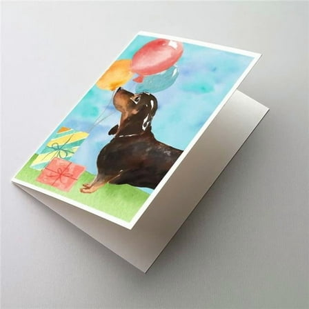 Happy Birthday Black & Tan Dachshund Greeting Cards & Envelopes - Pack of 8