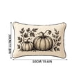thumbnail image 3 of SLYNSHome Fall Throw Pillow Cover Black Sketch Pumpkin Leaf Print Linen Textured Decorative Lumbar Cushion Case For Sofa Couch Porch Halloween Thanksgiving Home Decor, 3 of 6