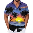 thumbnail image 2 of Men's Long Sleeve Hawaiian Print Pullover Shirt with Button Front and Pockets for Casual Wear, 2 of 6