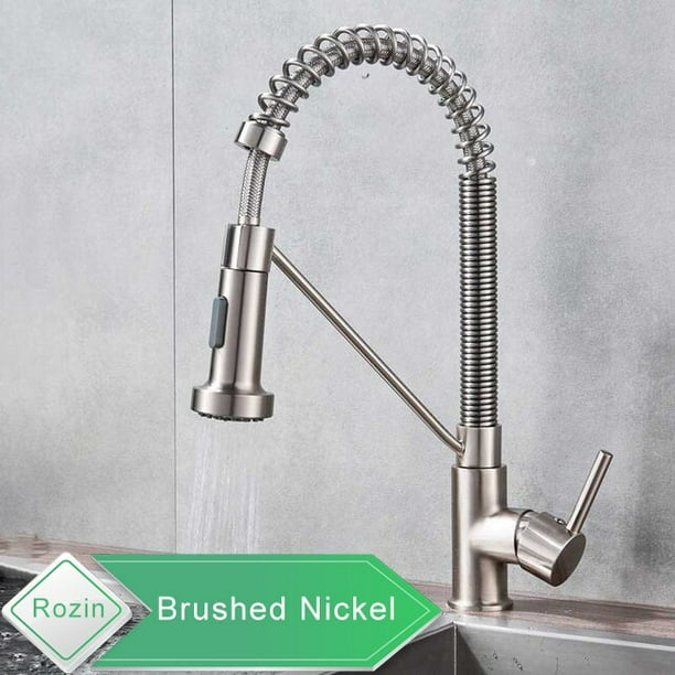 Grifo de cocina negro mate Rozin, grifo mezclador montado en cubierta, boquilla rociadora de flujo de rotación de 360 grados, fregadero de cocina, grifos fríos y calientes Tan Jianjun unisex