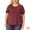 Burgundy, variant on Unique Bargains Women Plus Size Tops Puff Short Sleeve Crew Neck Tunic Blouses White 2X