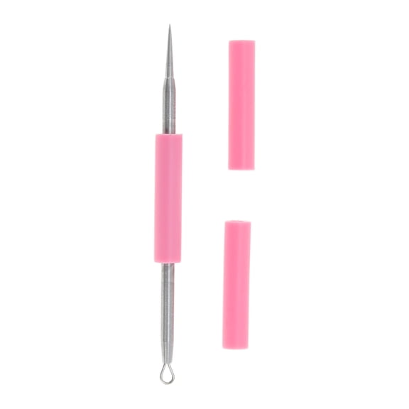 Unique Bargains 1pc Portable Double-headed Pimple Extractor for Skin Care Pink