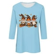 thumbnail image 5 of VKOYWKM Women's Pumpkin Tops Halloween 3/4 Sleeve T-Shirts Funny Fall Clothes Loose Fit Crew Neck Holiday Party Top Blouses, 5 of 5