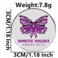 thumbnail image 3 of 3x3cm Awareness Of Domestic Violence Pin Purple Ribbon Metal Alloy Badge Fashion Accessory, 3 of 5