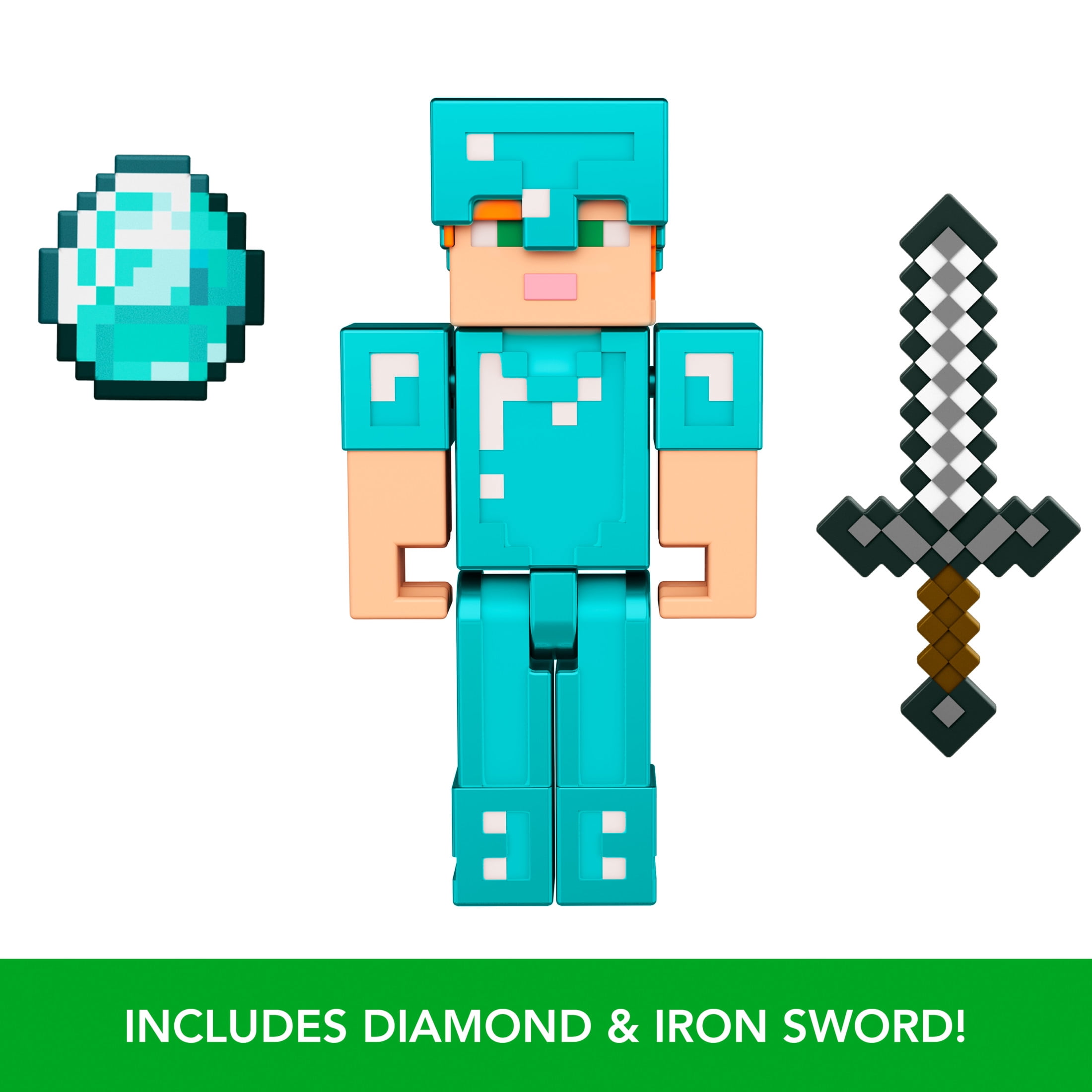 Minecraft Action Figures & Accessories Collection, 3.25-in Scale & Pixelated Design (Characters May Vary)