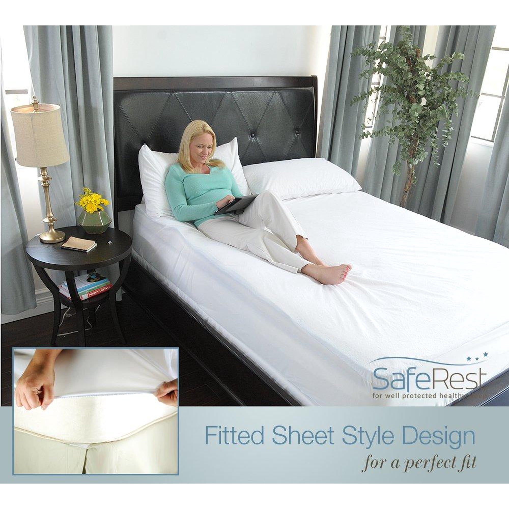 Saferest Full Size Premium Hypoallergenic Waterproof Mattress Protector Vinyl Free Walmart Canada