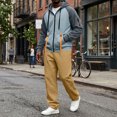 thumbnail image 5 of Delconic Mens Fleece Lined Hoodie and Straight Leg Pants Set Relaxed Fit Zip Front Long Sleeve Casual Two Piece Tracksuit Light Gray XL, 5 of 5