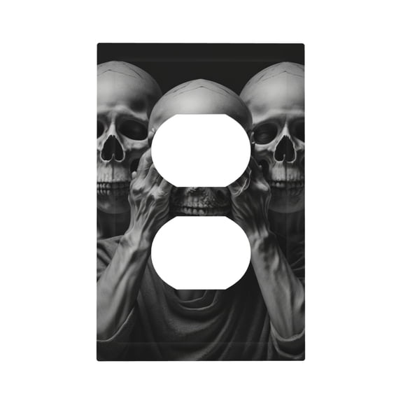 Death Skulls Gothic Skull Duplex Wall Plate 1 Gang Decorative Electrical Outlet Light Switch Cover Switchplate