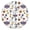 White Baseball Fun, variant on White Leopard Basketballs Pattern Round Fitted Tablecloth with Elastic Edge,Dining Table Cover Waterproof,Outdoor Round Tablecloth for Camping,Dining,Indoor and Outdoor