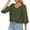 Army Green, variant on HAiming Womens Lace 3/4 Sleeve Shirts Trendy Solid Color V Neck Tunic Tops Summer Loose Casual Dressy Basic Blouses