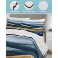thumbnail image 4 of Mountains Blue Gold Twin Size Down Alternative Comforter, Lightweight Comforter Quilt Bedding Set with Pillow Shams Modern Green Forest Trees All Seasons Bed Comforter Duvet Insert 68"x86", 4 of 7