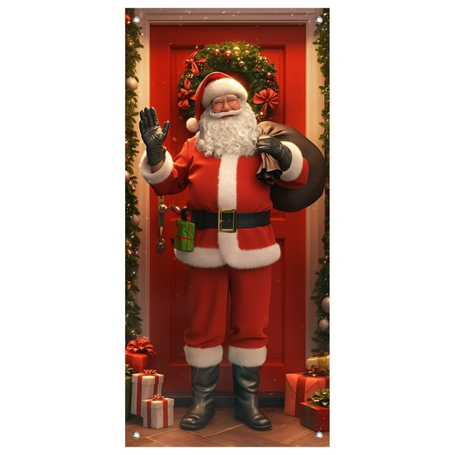 Rideaux de Porte de Vacances Exquis, Améliorez l'Ambiance Festive de Votre Maison pour les Réunions de Famille et les Célébrations