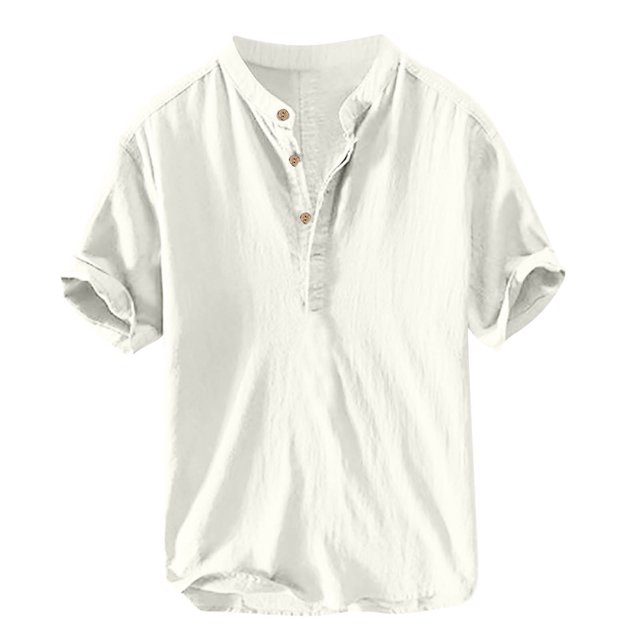 Timegard Womens Plus Size Tops Short Sleeve Notched V-Neck Button Summer Casual Tops Basic Tee Shirts