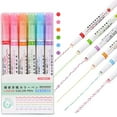 thumbnail image 3 of Curve Highlighter Liner Color Pen Tip Pens 6 Pcs Curve Highlighter Color Marker Pen Liner Color Pen Tip Pens With 6 Different Curve Shapes Highlighters, 3 of 8
