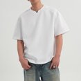 thumbnail image 4 of Styesk T-Shirts pour Hommes Chemise Décontractée Unie à Manches Courtes Col en V, 4 of 7