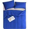 thumbnail image 4 of 3 Piece Luxury Thicker Pattern Comforter Set, 800 TC, 100% Egyptian Cotton, Super King Size Royal Blue Solid Color, 4 of 6