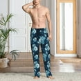thumbnail image 5 of Uemuo Ink Rose Pattern Men's Wide Leg Palazzo Lounge Pants with Pockets Light Weight Loose Comfy Casual Pajama Pants-X-Large, 5 of 9