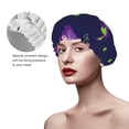 thumbnail image 4 of Kdxio Eggplant Print Shower Cap for Women,Elastic and Reusable,Double Waterproof Layers Bathing Hat, 4 of 9