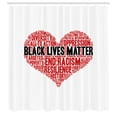 thumbnail image 2 of Ambesonne Black Lives Matter Shower Curtain, End Racism Plot, 69"Wx75"L, Charcoal Grey and Ruby, 2 of 4