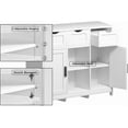 thumbnail image 5 of Modern Storage Cabinet Barn Door Buffet Cabinet with 3 Drawers and Adjustable Shelf,for Kitchen/Living Room/Bathroom/Coffee Bar,Beige, 5 of 12