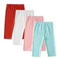 thumbnail image 2 of hengsof 4PC Leggings Set for Toddler Girls, Soft Thin Stretchy Baby Pants, Comfortable Everyday Sports Capri Pants, 2 of 8