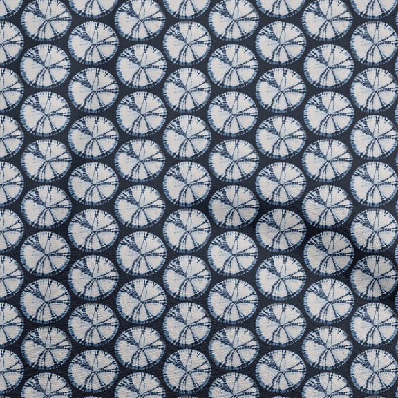 oneOone Cotton Poplin Twill Medium Blue Fabric Asian Tye & Dye Quilting Supplies Print Sewing Fabric By The Yard 56 Inch Wide