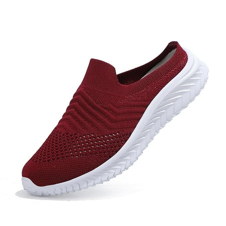 

Cathalem Leisure Shoes Outdoor Fashion Women s Casual Slip-on Breathable Wedges Women s Sneaker Women Shoes Size 13 Red 8