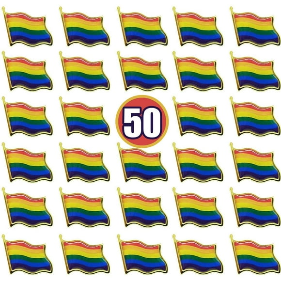 50PCS Pride Pin Rainbow Gay Pride Flag LGBT Enamel Lapel Pin Pin Decoration for Clothes and Bags_Special Gift