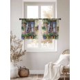 thumbnail image 4 of Spring Flowers Sheer Curtains 54 Inches Length 2 Panels Set, Window Sheer Curtains for Living Room/Bedroom, Botanical Windows Floral Pots Bicycle Light Filtering Rod Pocket Curtain 52''x54''x2, 4 of 8